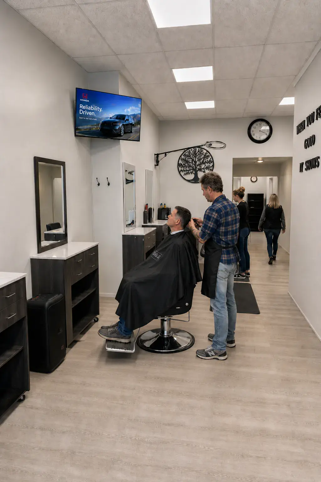 Barber Shop — barber working with a client